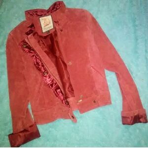 Dollhouse Women's Red Suede Moto Jacket